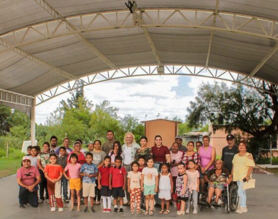 ENTREGA ALCALDESA LAURA JIMÉNEZ GUTIÉRREZ OBRA DE MALLA SOMBRA EN ESTACIÓN BARROTERÁN